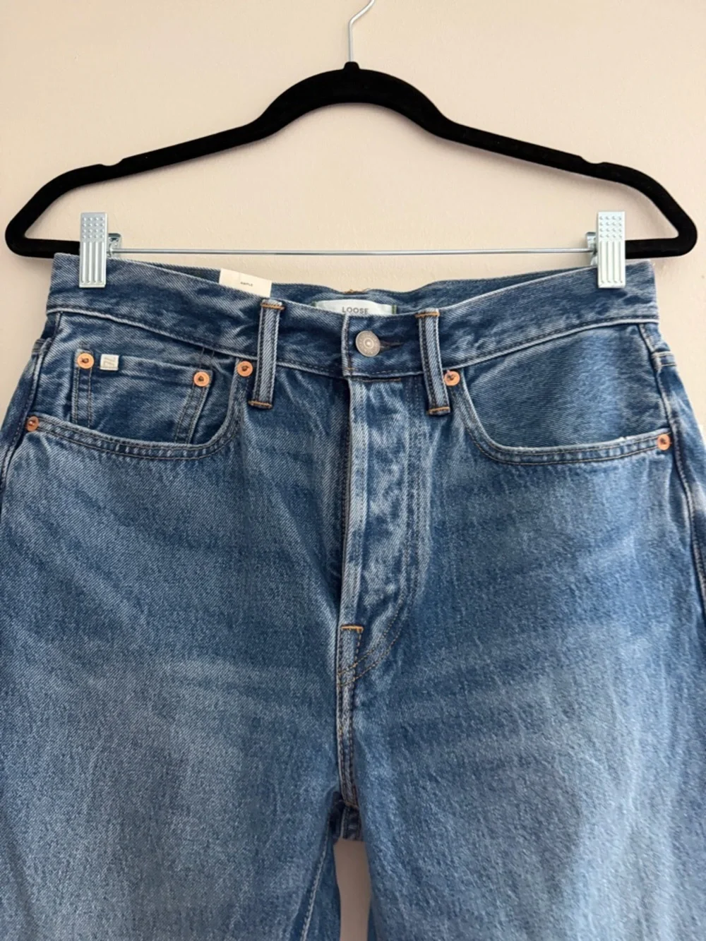 NWT AE77 Premium Loose Mens Jeans medium wash organic cotton 28x32